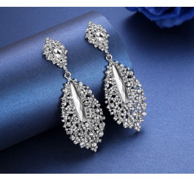 Auskarai "Crystal silver earrings"