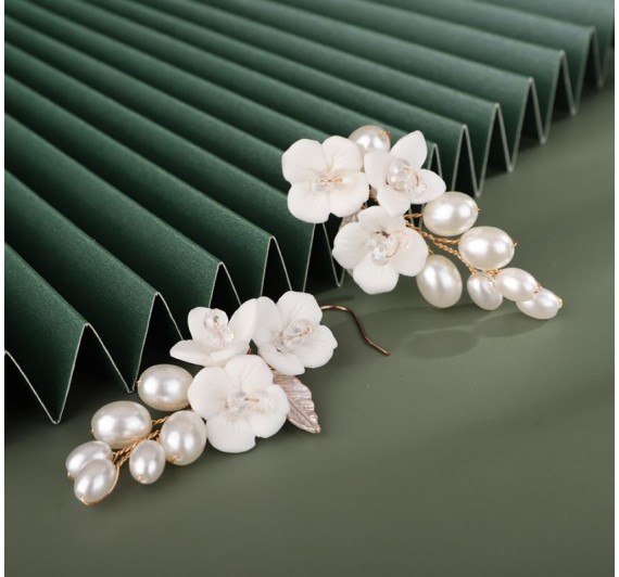 Auskarai "Resin flower earrings" 